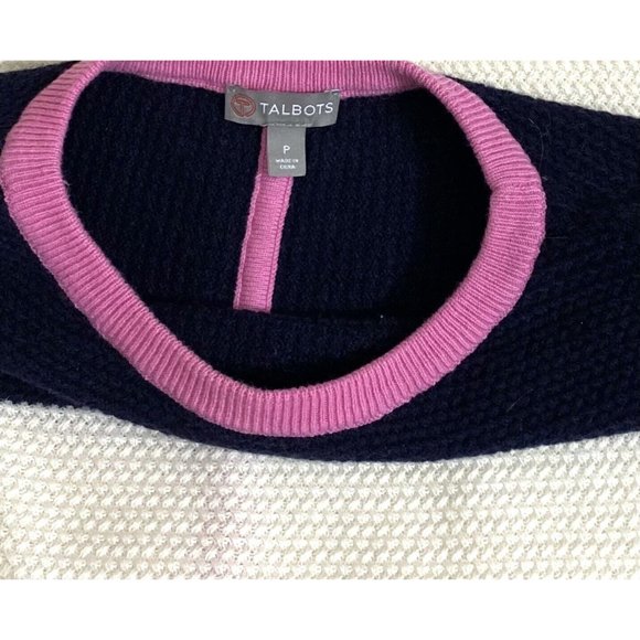 Talbots Women's P Petite Sweater Sides Zipper Long Sleeve Crew Neck Pullover‎ - Picture 6 of 7